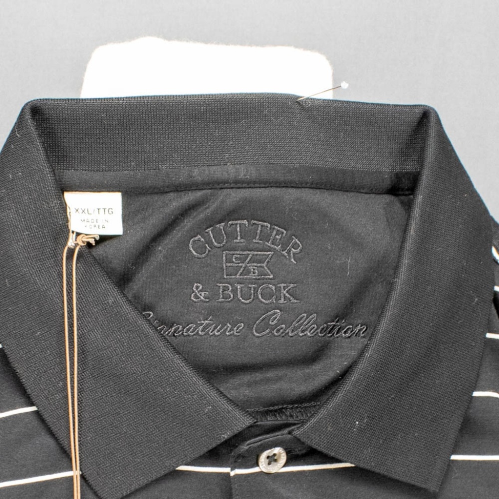 Cutter & Buck Polo Golf Shirt Sz XXL Black Striped - Picture 5 of 6